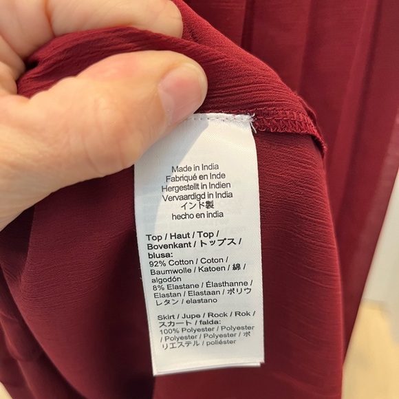 J.Crew Pleated‎ Ballet Dress Burgundy Stretch Cotton Blend Modest Elegant NEW - Picture 12 of 14